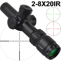 2-8x20IR Optics Hunting Riflescope Reflection Cross-Hair Reticle Compact Scopes Adjustable Red/Green