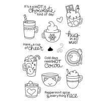 Cup of Cocoa Clear Stamps Food &amp; Drink Chocolate Little Mugs Transparent Stamp for Chocolate Lovers DIY Scrapbooking Card X38