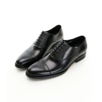 【GEORGE 喬治皮鞋】Amber系列 橫飾暈染領口十字壓紋綁帶紳士鞋 -黑315021BW10