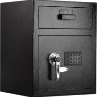 Digital Depository Safe Box Electronic Steel Safe with Keypad, Locking Drop Box with Slot Metal Lock Box with Two Emergency Keys