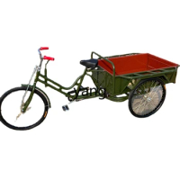 Yjq Night Market Army Green Heavy Load Elderly Adult Pedal Human Tricycle Bicycle
