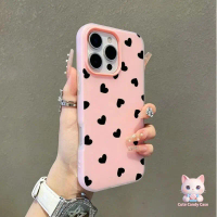 เคสโทรศัพท์สีพาสเทลลายหัวใจดำน่ารัก สำหรับ Motorola Moto G23/G22/G20/G15/Power G14/G13/G10/G06/Power