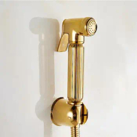 Vidric Bathroom Gold Shower Head Set With ABS Holder And 1.5 M Plumbing Hose Rainfall hand held Shower Head Water Saving