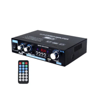 Power Amplifier Theater Bluetooth-compatible Wireless 2x30W AMP Audio Remote Control Digital Music Speaker US Plug