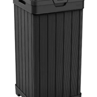 Keter Baltimore38 Gallon Trash Can with Lid and Drip Tray for Easy Cleaning-Perfect for Patios,Kitchens,and Outdoor Entertaining