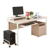 DFhous頂楓150公分電腦桌+1鍵盤+主機架+活動櫃+桌上架150*60*76