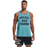 【UNDER ARMOUR】UA官方直營 男 巨石強森 Project Rock Mesh 背心 _1377442-433(藍)