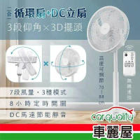 【KINYO】DCF-1420 立扇14吋 3D遙控二合一循環 電風扇(車麗屋)