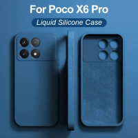 Poco X6 Pro Case Luxury Original Liquid Silicone Phone Cases For Xiaomi Poco X6 Pro Poco X 6 Pro Poco X6Pro Pocox6 Pro 5G Cover