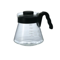 【HARIO】V60好握系列 02黑色咖啡分享壺700ml(日本製 咖啡壺 手沖 分享壺)