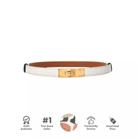 Hermes Kelly Belt White GHW