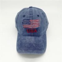American Flag USA Letter Embroidery Baseball Cap Adjustable Sunhat Unisex Vintage Spring Summer Dad Hat Peaked Cap