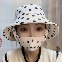 Sunscreen Dust-Proof Mask Hat Neutral Flower Fisherman Hat Breathable Mask Outdoor Neck Protection Uv Protection SunHat Tea Hat
