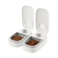 Manufacturer 2-Meal Pet Feeder Automatic Timing Pet Feeder Smart Wet And Dry Food Double Bowl for Cat Dog
