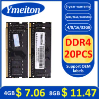 memoria ram ddr4 para noteboook 20PCS wholesale Ymeiton DDR4 3200MHz 2666MHz 2400MHz 32GB 16GB 8GB 4GB SO-DIMM RAM laptop Memory