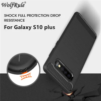 Cover For Samsung Galaxy S10 Plus Case Firm Bumper Carbon Fiber Case For Samsung Galaxy S10 Plus S10+ Case For Samsung S10 Plus
