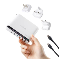 【JWAY】智慧顯示140w氮化鎵6孔快充 JY-GAN140W(充電器 快充 充電線 快充頭 多孔充電器 禮物)