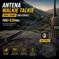 ABBREE Antena HT Walkie Talkie Radio Dual Band SMA-Female 144/430MHz Hitam