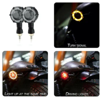 Motorcycle Modification LED Two-color Flowing Water Turn Signal Signal Indicator Prince Whirlpool Cornering Light