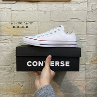 TheOneShop Converse Chuck Taylor 基本款 白色 紅邊 低筒 荔枝紋 皮革 132173C