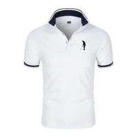 Golf T-shirt for Men Lapel Short Sleeve Breathable POLO Shirt Button Summer Pullovers Fashion Trend T-Shirt Man Streetwear Tops