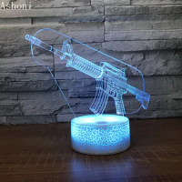 Counter-Strike CS Game Acrylic M4 A1 Gun 3D Night Light Led Lamp Led Touch Sensor 7 Color Changing Table Lamp Kids Gifts