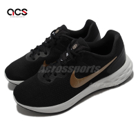 Nike 慢跑鞋 Revolution 6 NN 女鞋 黑 金 路跑 輕量 運動鞋 戶外 DC3729-005