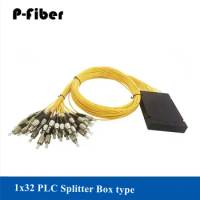 2pcs 1:32 optical splitter 1*32 box PLC pigtail optical fiber splitter SC / LC / FC PC / APC FTTH