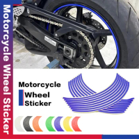 For Honda YAMAHA SUZUKI BMW BENELLI KAWASAKI Universal Motorcycle Waterproof Wheel Rim Reflective Sticker Moto Bicycle Decal