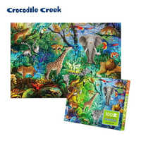 《美國Crocodile Creek》幻彩雷射拼圖-叢林動物-100片 / 手眼協調 / 感統