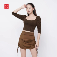 Patricia Crop Top Atasan Basic Stylish Wanita Murah - CT093 Baju Lengan Panjang