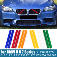 For BMW 5 6 7 Series F10 F11 F12 F13 F18 F01 F02 F03 F04 F06 F07 X1 F48 X2 F39 Car Front Grille Trim Strips Cover Accessories