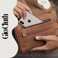 Tas Tangan Reven Gio Clutch Kulit Asli Multifungsi untuk Wanita & Pria - Crazy Horse Texture - Cowok
