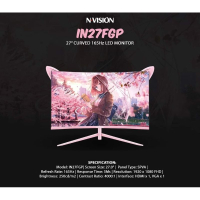 NVISION IN27FGP 27" CURVED 165HZ PINK GAMING MONITOR