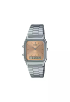 Casio Vintage Unisex Analog-Digital Watch AQ-230A-4AMQY Silver Stainless Steel Strap