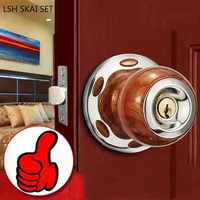Stainless Steel Spherical Door Handle Lock Bathroom Single Tongue Door Locks Household Mute Deadbolt Lockset Indoor Hardware