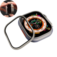 Tempered Glass cover for apple watch ultra 49mm Screen Protector Bumper titanium metal case for iwatch series 8 ultra