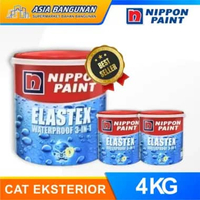 Nippon Paint Elastex Waterproof 3 in 1 Cat Dingding Tembok Eksterior 4Kg Anti Jamur dan Lembab Cream