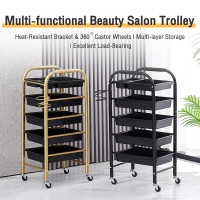 Hairdressing Beauty Salon Trolley Hair Salon Barber Tools Trolley Storage Rack Troli Pulley Hairdres