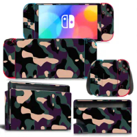 Camouflage Style Vinyl Decal Skin Sticker For Nintendo Switch OLED Console Protector Game Accessoriy NintendoSwitch OLED