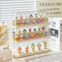 Transparent Blind Box Organizer Acrylic Dolls Display Box Small Action Figures Display Stand For Pop-Mart LEGO Storage Box