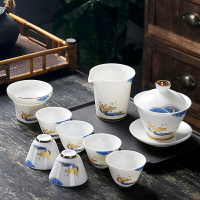 羊脂玉瓷功夫茶具套裝家用德化白瓷茶具泡茶壺茶杯整套禮盒