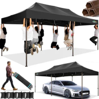 10x20 Pop Up Heavy Duty Canopy Tent with 4 Sandbags Commercial for Parties All Weather Waterproof and UV 50+ Wedding Tent