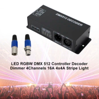 Areyourshop LED RGBW DMX 512 Controller Decoder Dimmer 4Channels 16A 4x4A Stripe Light
