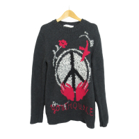 【二手名牌BRAND OFF】Dior 迪奧【激安價】【灰色 粉色 喀什米爾 羊毛 Youthquake 上衣 毛衣 #34