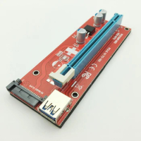 Riser Red VER007S PCI Express Riser Card 1x to 16x PCI-E Extender USB 3.0 Cable 15Pin SATA for BTC Mining Bitcoin Miner Antminer