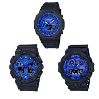 【CASIO 卡西歐】G-SHOCK系列造型藍白變形蟲電子錶(三款可選)