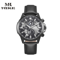 MK  Mco นาฬิกาควอตซ์กันน้ำสีดำทั้งหมดรุ่นกีฬา   นาฬิกาสายหนังนาฬิกาข้อมือผู้ชาย