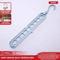Gantungan Baju Lipat Multifungsi 360°/ Hanger Besi Lapis Plastik/ Gantungan Jemuran dengan Jepitan 2