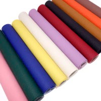 Litchi PU Leatherette Faux Leather Fabric Synthetic For Sewing Bow Bag Brooches Sofa Car DIY Hademade Material By Rolls